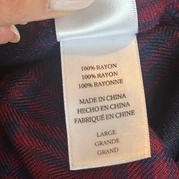 Sz L Rails plaid button down long sleeve shirt navy red soft - Picture 9 of 9